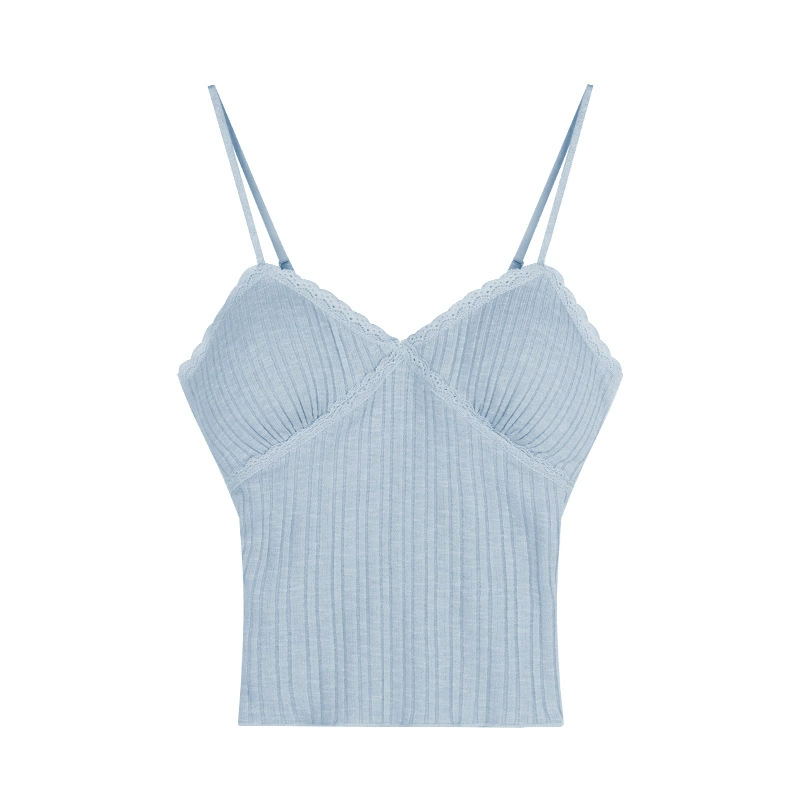 Lace Universal Tank Top with Cups, French Style, Women, One Size (fits 75–120 catties)