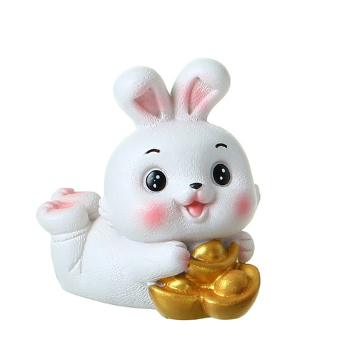 Cute little rabbit car ornaments, car internet celebrity creative car center console decoration supplies, Year of the Rabbit gifts