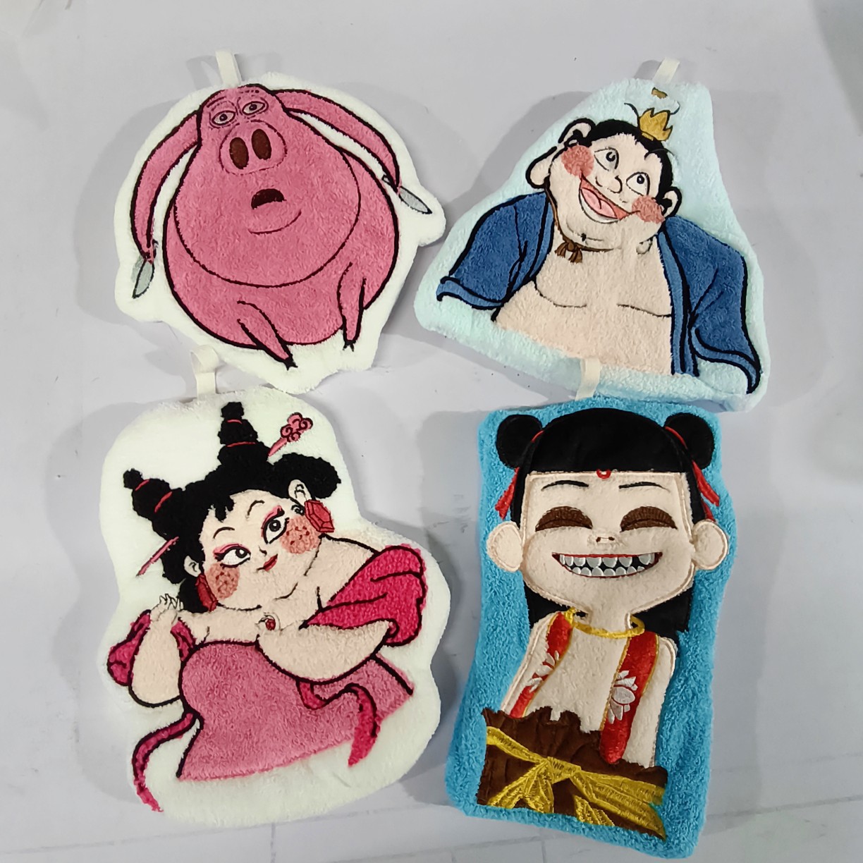卡通新款哪吒廚房擦手巾掛式可愛加厚浴室家用吸水毛巾不掉毛抹布