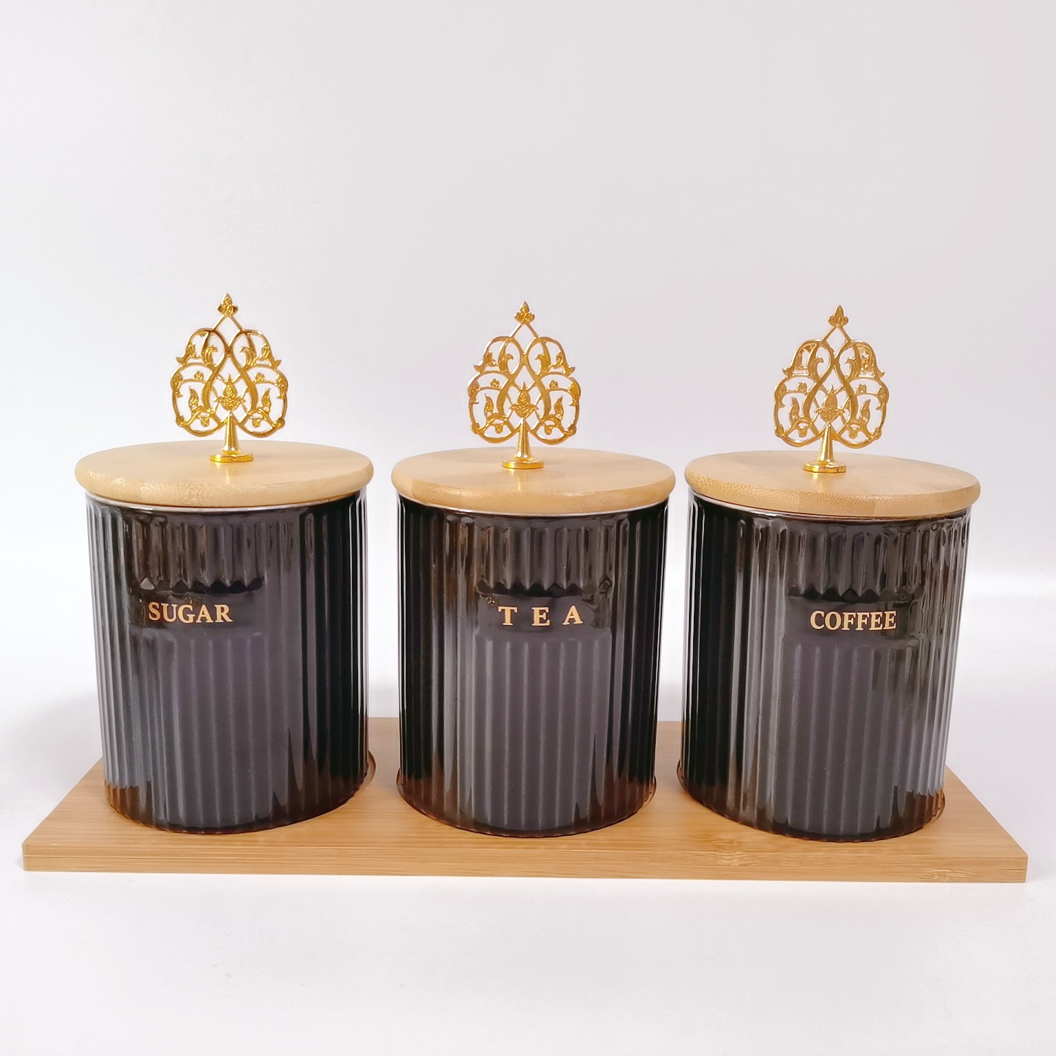 Fábrica directa de cerámica a rayas condimento tarro de almacenamiento tarro traje cocina almacenamiento tarro sal tarro hogar condimento tarro