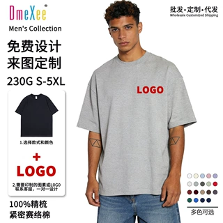 定制纯棉短袖T恤印制班服团体服工作服印花LOGO广告衫透气速干衫