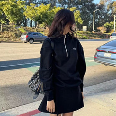 现货早秋新款金智秀 Jisoo同款alo半拉链卫衣女宽松立领显瘦外套
