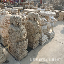 石雕门墩汉白玉石材做旧抱古石一对仿古石鼓镇宅中式庭院门口摆件