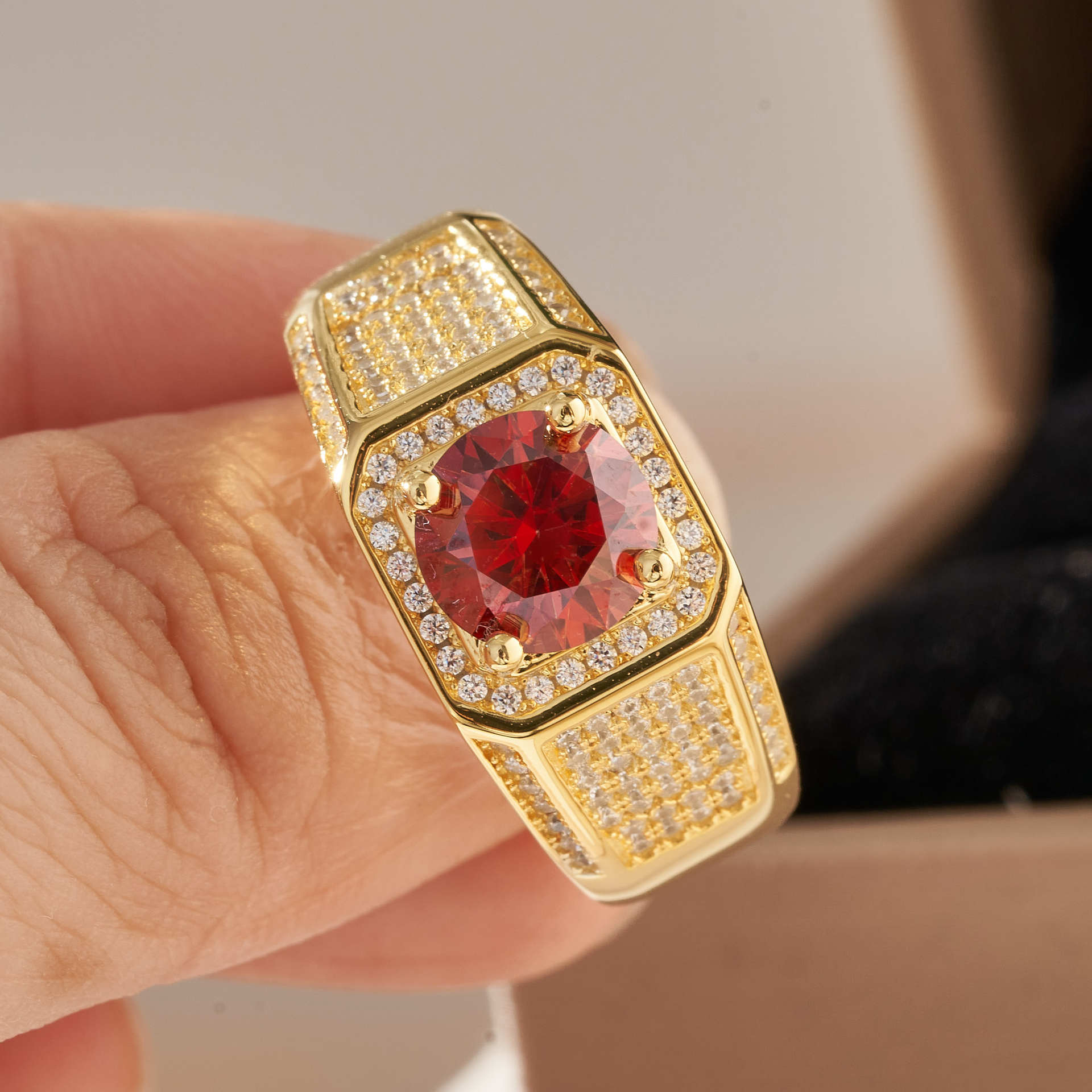 1 / 2 / 5 quilates de diamante de oro para hombre anillo de diamante de súper lujo con bolígrafo de diamante GRA anillo de diamante para hombre