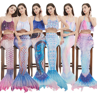 Popular New Summer Mermaid Swimsuit for Adults and Children Mermaid Tube Top Fish Tail Princess Dress Costume