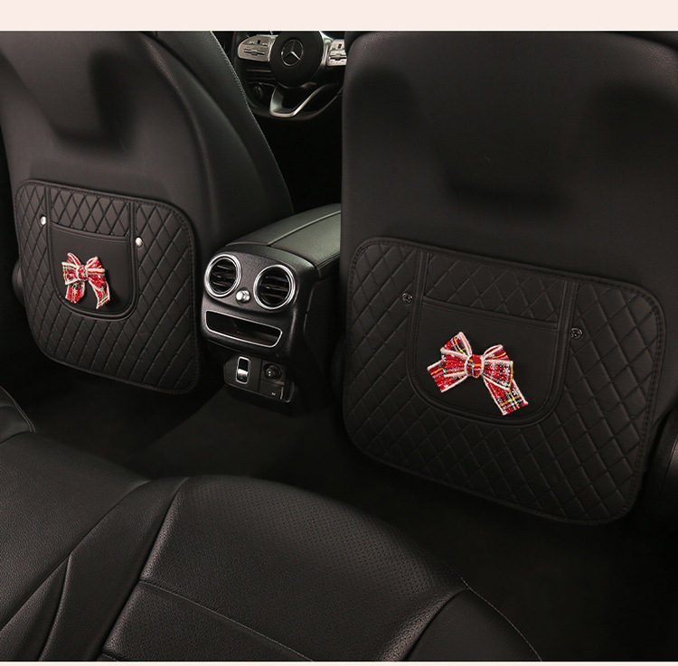 Car Anti-Kick Pad Christmas Bow Anti-Kick Pad Children's Chair Back Anti-Kick and Anti-Dirt Pad Rear Seat Pad