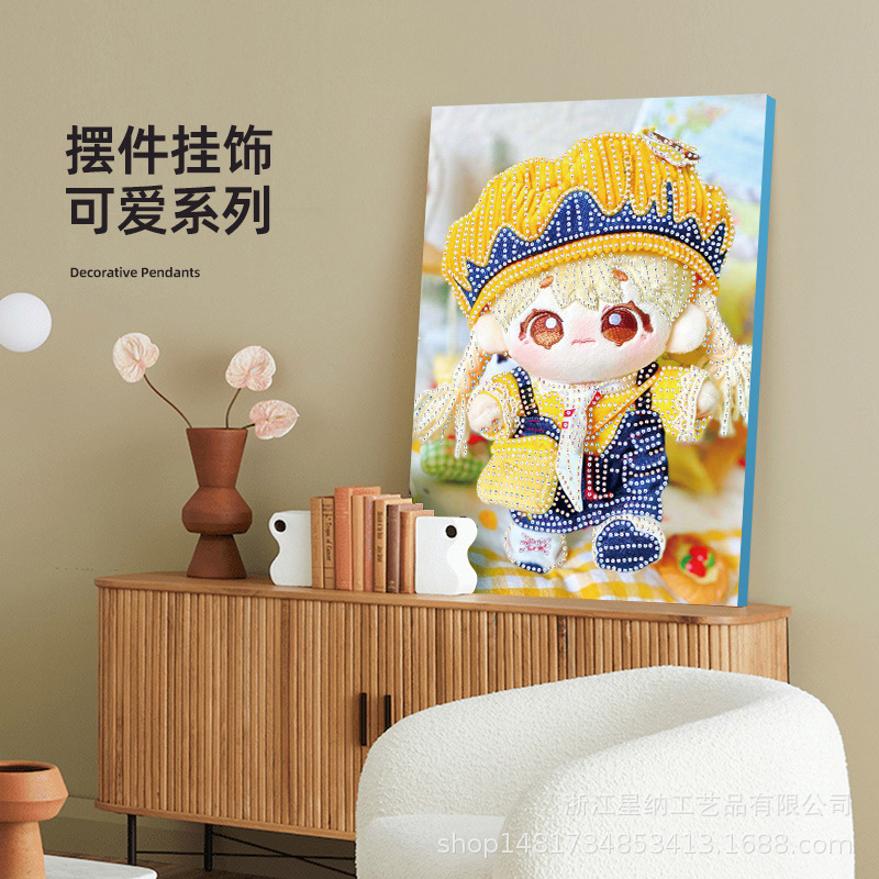 Pegatinas de diamantes calientes diy muñecas de algodón hechas a mano pintura de diamantes pintura de diamantes ventas directas de fábrica pegatinas de pintura de mampostería con marco