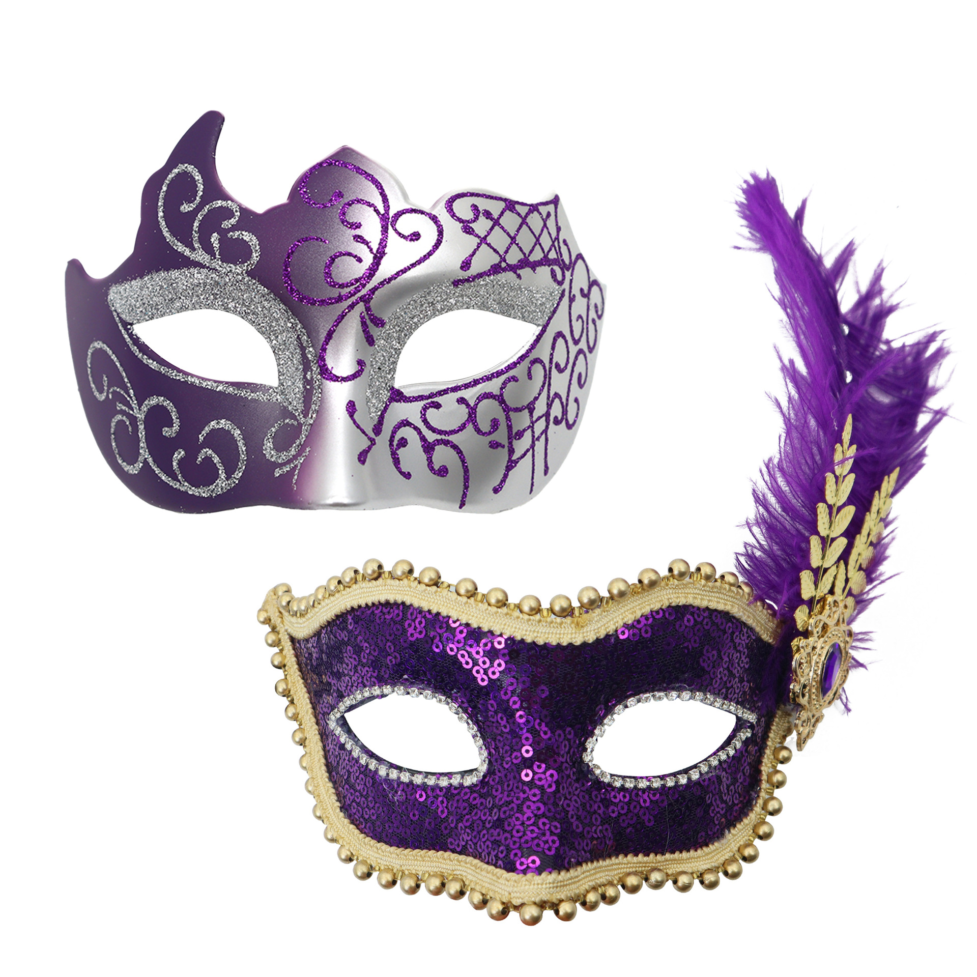 Amazon venta caliente carnaval borde lateral plumas metálicas mariposas retro máscaras de mitad de cara romana baile de maquillaje