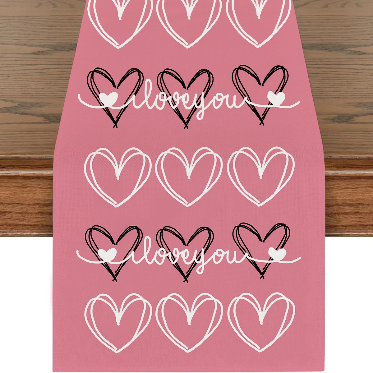 Artículos populares transfronterizos: Mantel para restaurante del Día de San Valentín, camino de mesa de lino con estampado de dibujos animados, mantel individual a prueba de polvo y resistente a las manchas, cubierta para mesa de café.