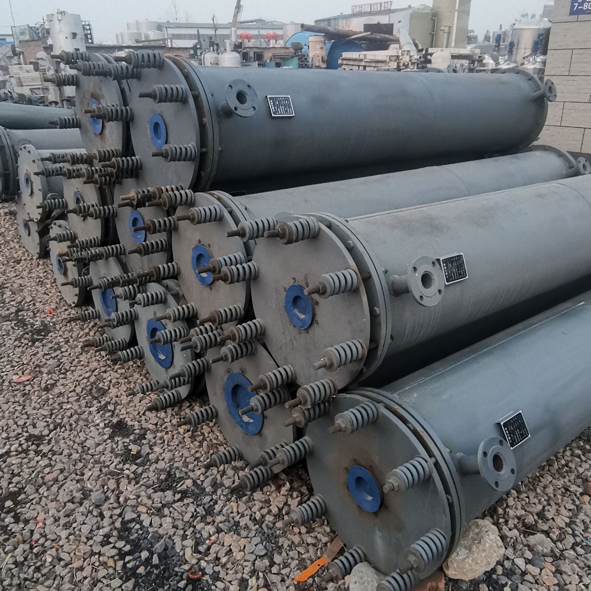 九成新库存80平石墨稀不锈钢冷凝器列管式冷却设备