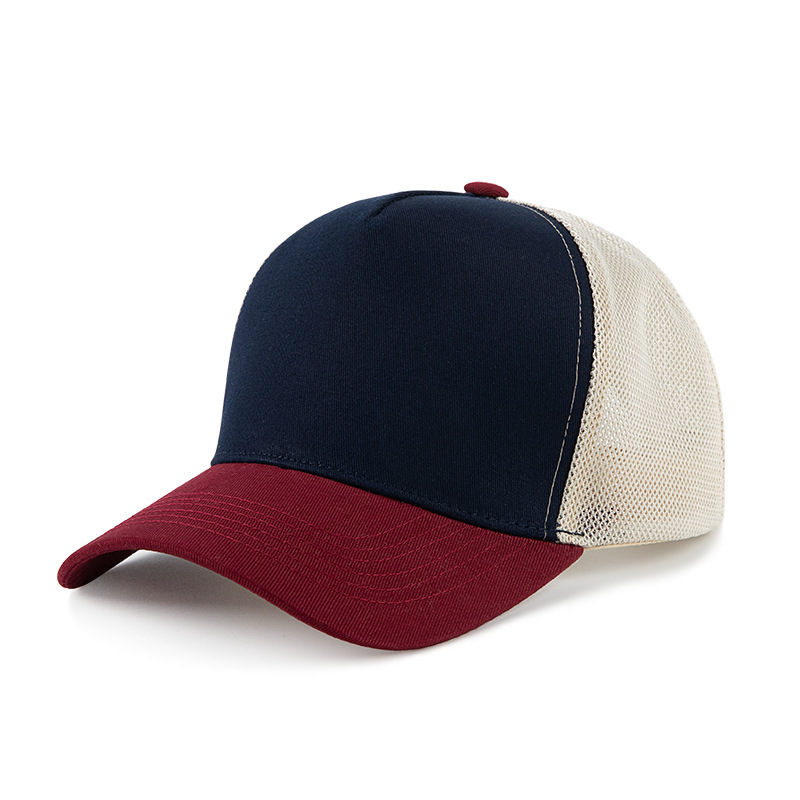 工場在庫カラーブロック野球帽メッシュキャップ春と夏の純綿ソフトトップサンシェードプリント刺繍クロスボーダーピークキャップカスタマイズ|undefined