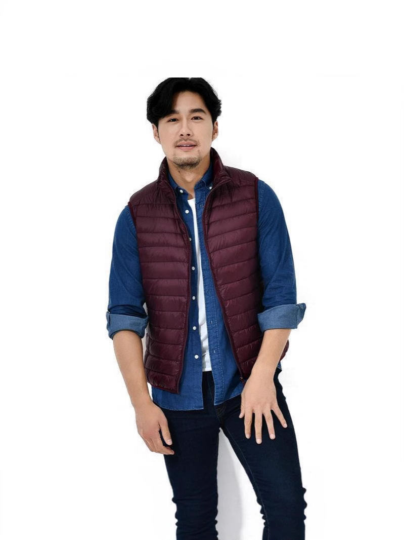Transfronterizo Tik Tok otoño invierno chaqueta de plumón hombre chaleco ligero y delgado de tamaño grande ocio a prueba de frío y caliente chaqueta de hombro de papá image 3
