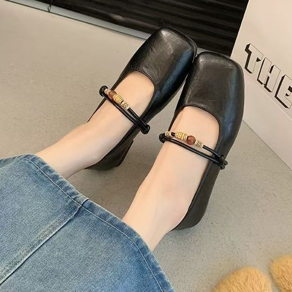 2026 nuevo estilo francés de verano de moda multicolor, zapatos de cuero perezosos de un solo pie de moda de Mary Jane