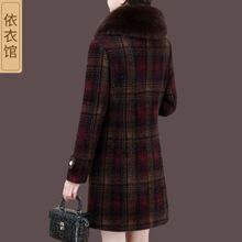 中长款水貂绒外套女冬季修身加棉加绒妈妈款金貂绒毛呢大衣潮