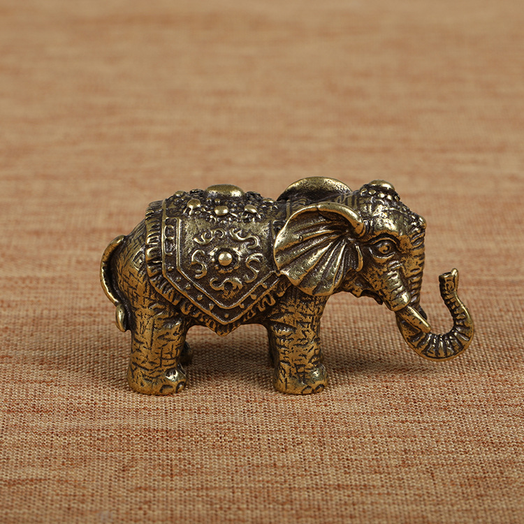 Solid Copper Elephant Small Ornaments Brass Fu Elephant Handle Antique Copper Art Micro-carving Antique Bronze Small Copper Solid Copper Elephant Small Ornaments Brass Fu Elephant Handle Antique Copper Art Micro-carving Antique Bronze Small Copper
