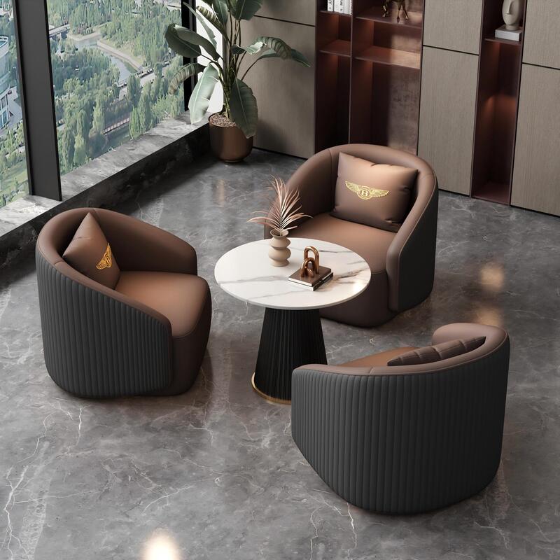 Sales Office Negotiation Sofa Hotel Lobby Reception Beauty Salon Rest Area Leisure Reception One Table and Four Chairs Combination
