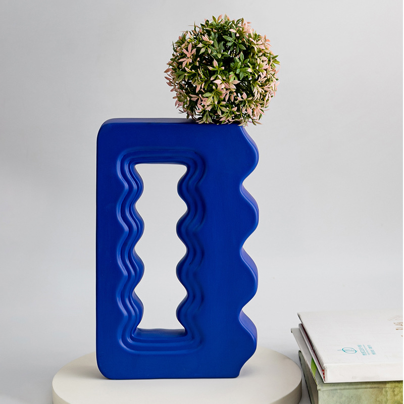 Arte nórdico creativo Memphis jarrón hogar simple decoración suave modelo sala de entrada escritorio decoración geométrica flor