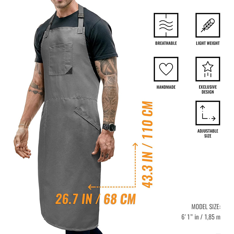 Delantal de nailon transfronterizo, logotipo personalizado, pantalones de pierna dividida, ropa de trabajo de cerámica, delantal impermeable, personalizado al por mayor