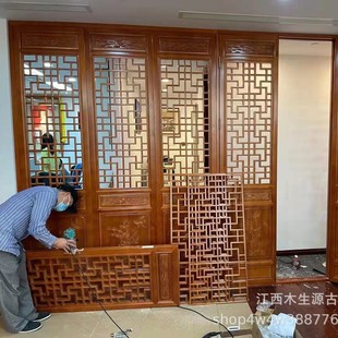 Antique doors and windows Chinese-style solid wood lattice antique hollow carved special-shaped casement window retro partition factory direct sales