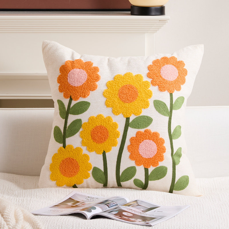 Custom bordado abraza almohada funda dibujos animados lindo dormitorio sala de estar sofá cama cojín ventana flotante almohada de cintura sin núcleo
