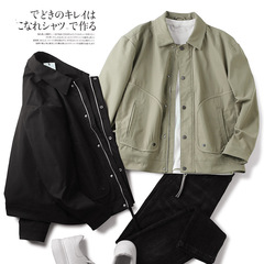 外国貿易の切り抜きの紳士服 -- カジュアルに襟をくくります。男性の単列ボタンジャケット春と秋の修身通勤コートです。