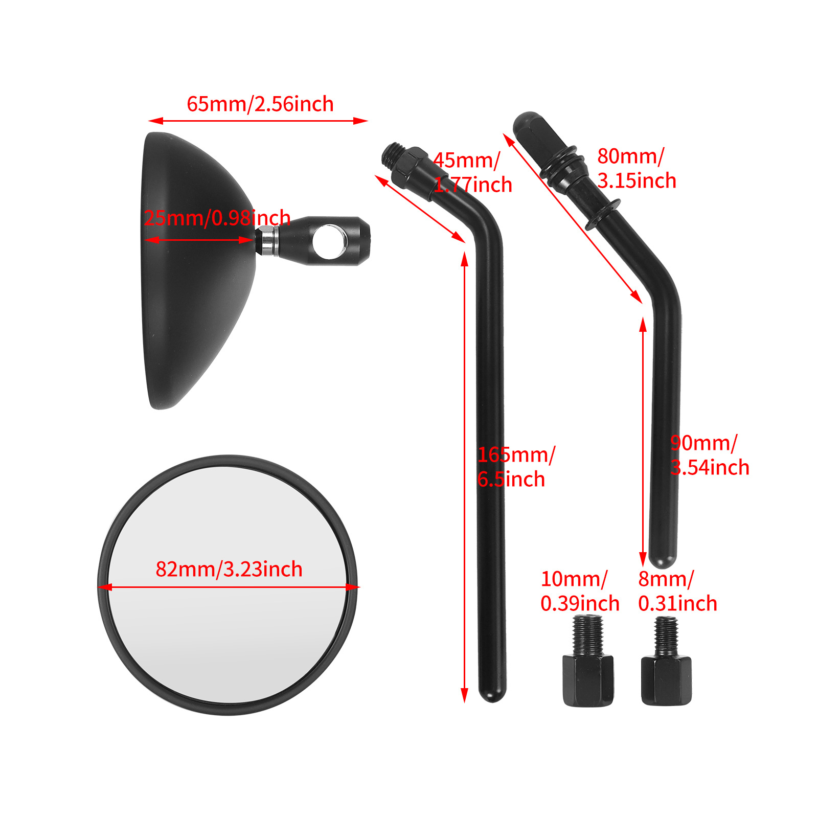 European and American Modified Harley Retro Universal Round Rearview Mirror Motorcycle Huanglong 600 Chunfeng Ktm Prince Rearview Mirror