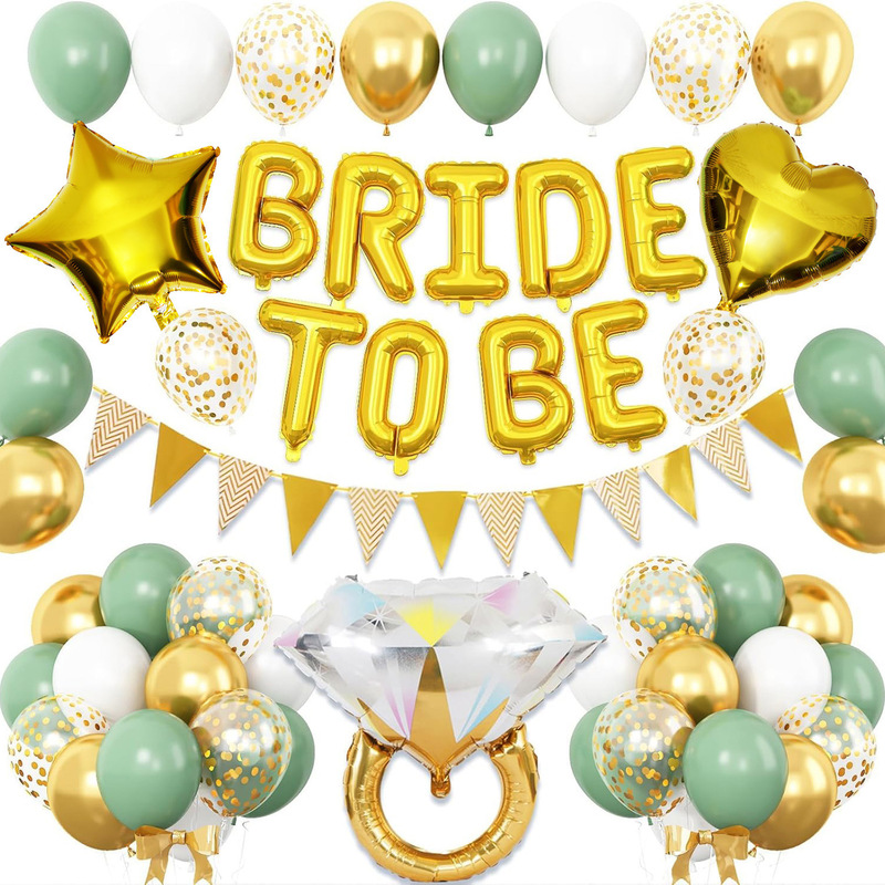 单身女郎派对装饰玫瑰金气球套装bride to be新娘婚前单身派对|undefined