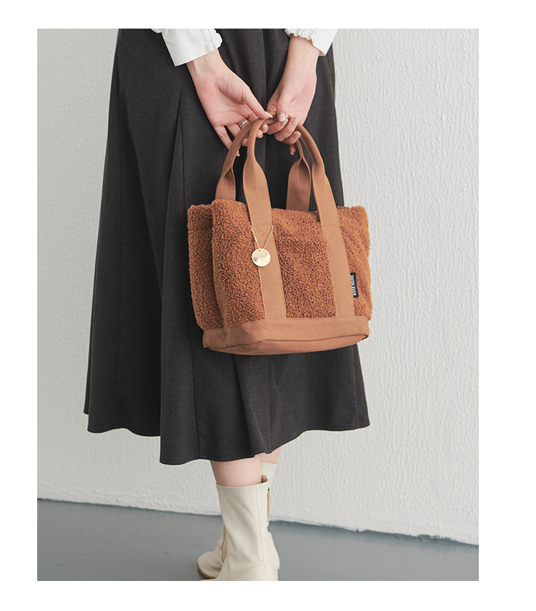 Teddy Velvet Handbag For Women Japan Lotte High-end Plush Bag Bento Bag Handbag Single Shoulder Diagonal Cross Women's Bag Handbag_voghion.com