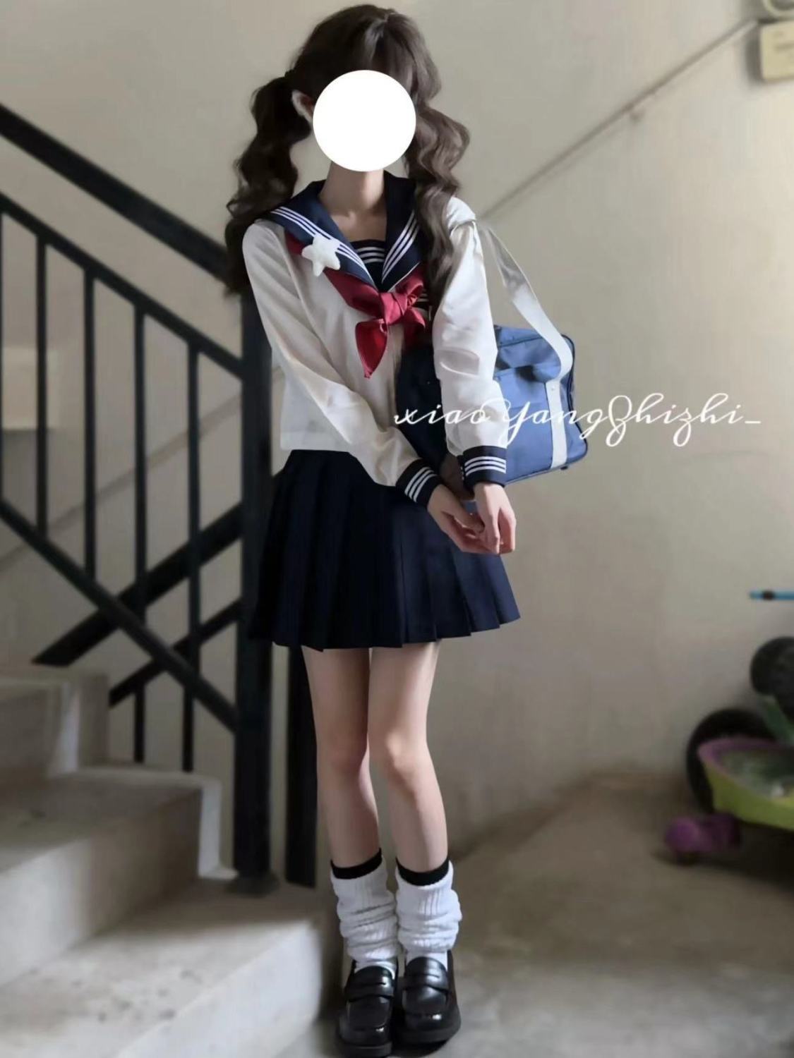 Cyanotic three JK uniform niche sailor suit suit Japanese college style wear short sleeve middle suit whole suit