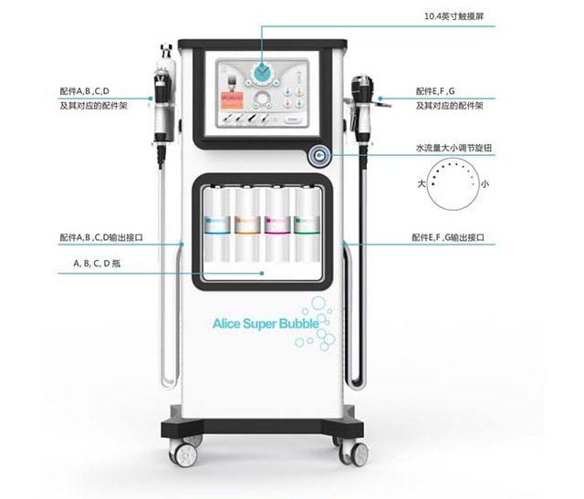 跨境韩国爱丽丝氢氧大小气泡皮肤管理综合仪器焕氧超气泡美容仪