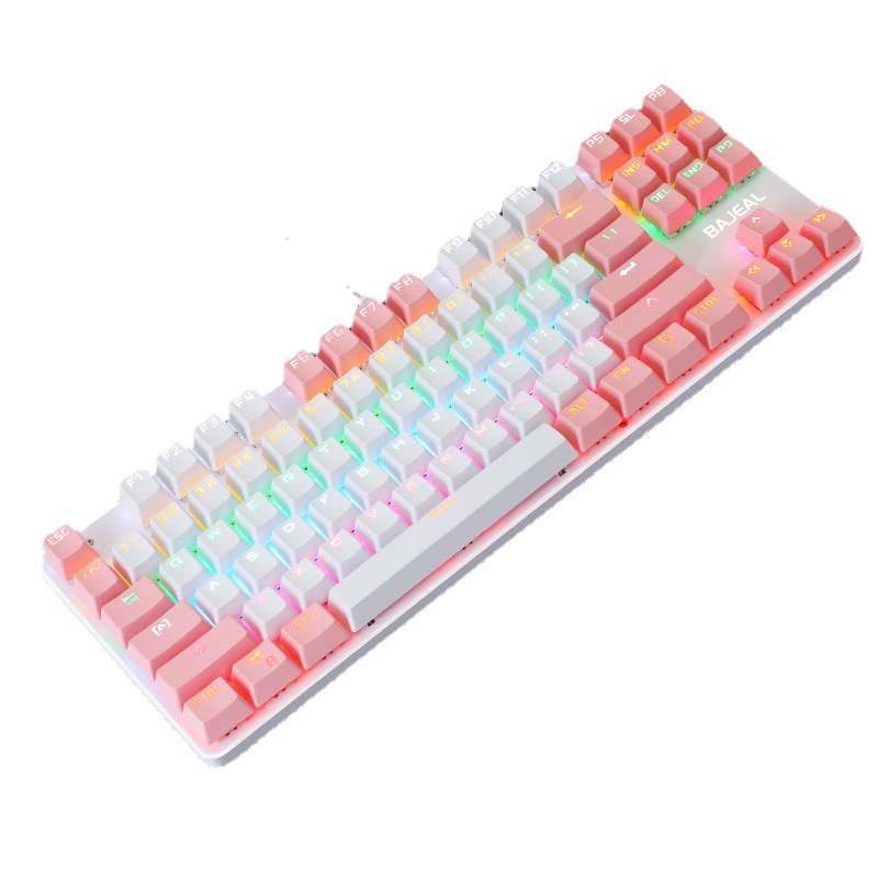 [跨境爆款K100双色87键青轴机械键盘红青轴USB CF LOL吃鸡电竞网咖]