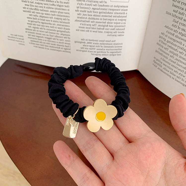 Nueva linda chica de metal flor anillo de pelo dulce cuerda de pelo LNS simple cuerda de pelo del todo-fósforo accesorios para el cabello tocado al por mayor