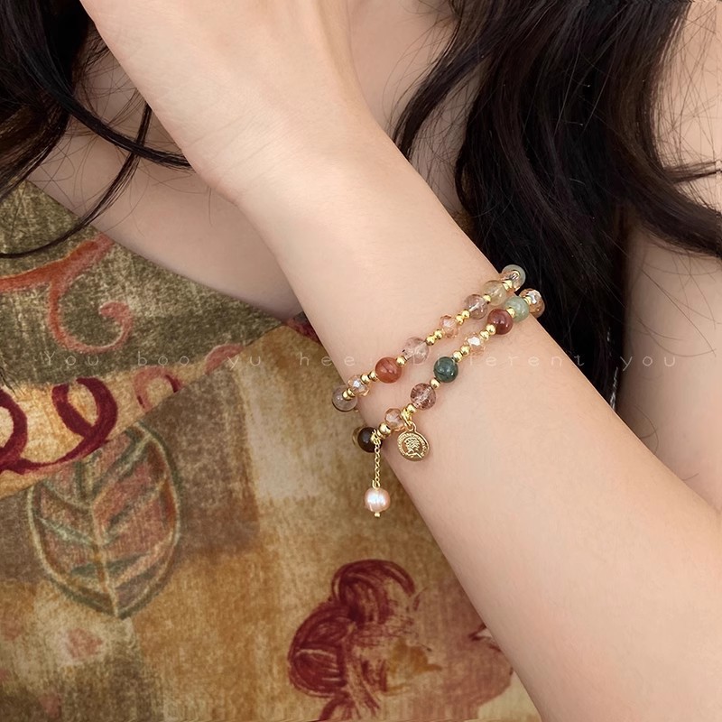 Retro brand small beaded bracelet pearl