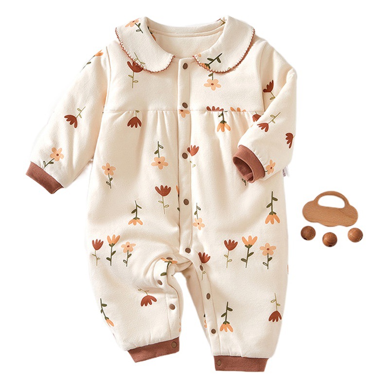 Ropa de bebé recién nacido de algodón engrosada mono bebé Otoño e Invierno ropa de traje de algodón fino mameluco ropa de algodón acolchado