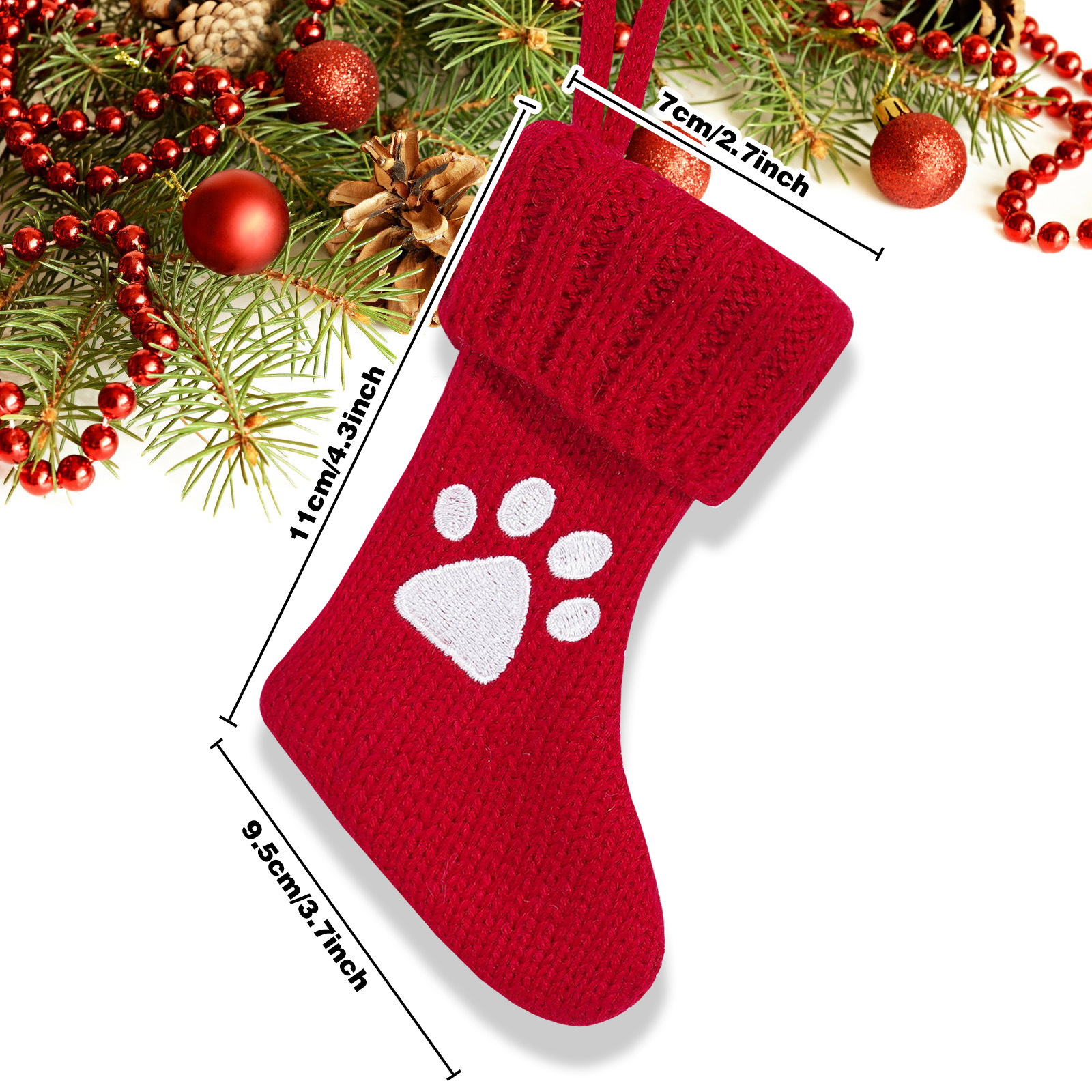 Navidad transfronteriza letras pequeñas calcetines de Navidad lindas huellas de pies cuchillos y tenedores cubiertas creativas de colgantes de árbol de Navidad bolsas de dulces