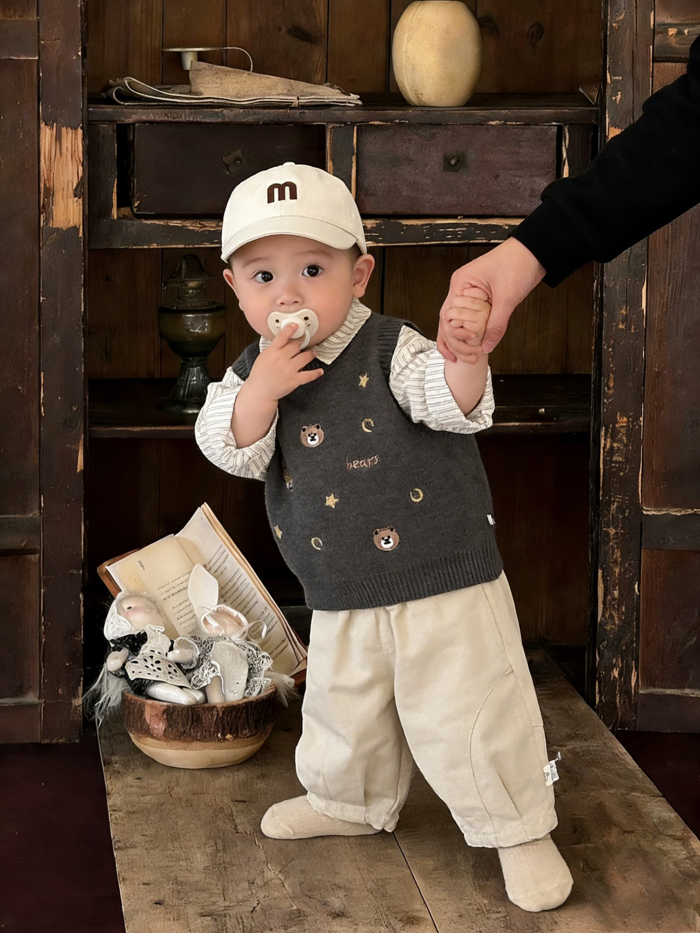 Primavera bebé coreano chaleco de primavera y otoño guapo bebé chaleco de punto de moda ropa de niños universal