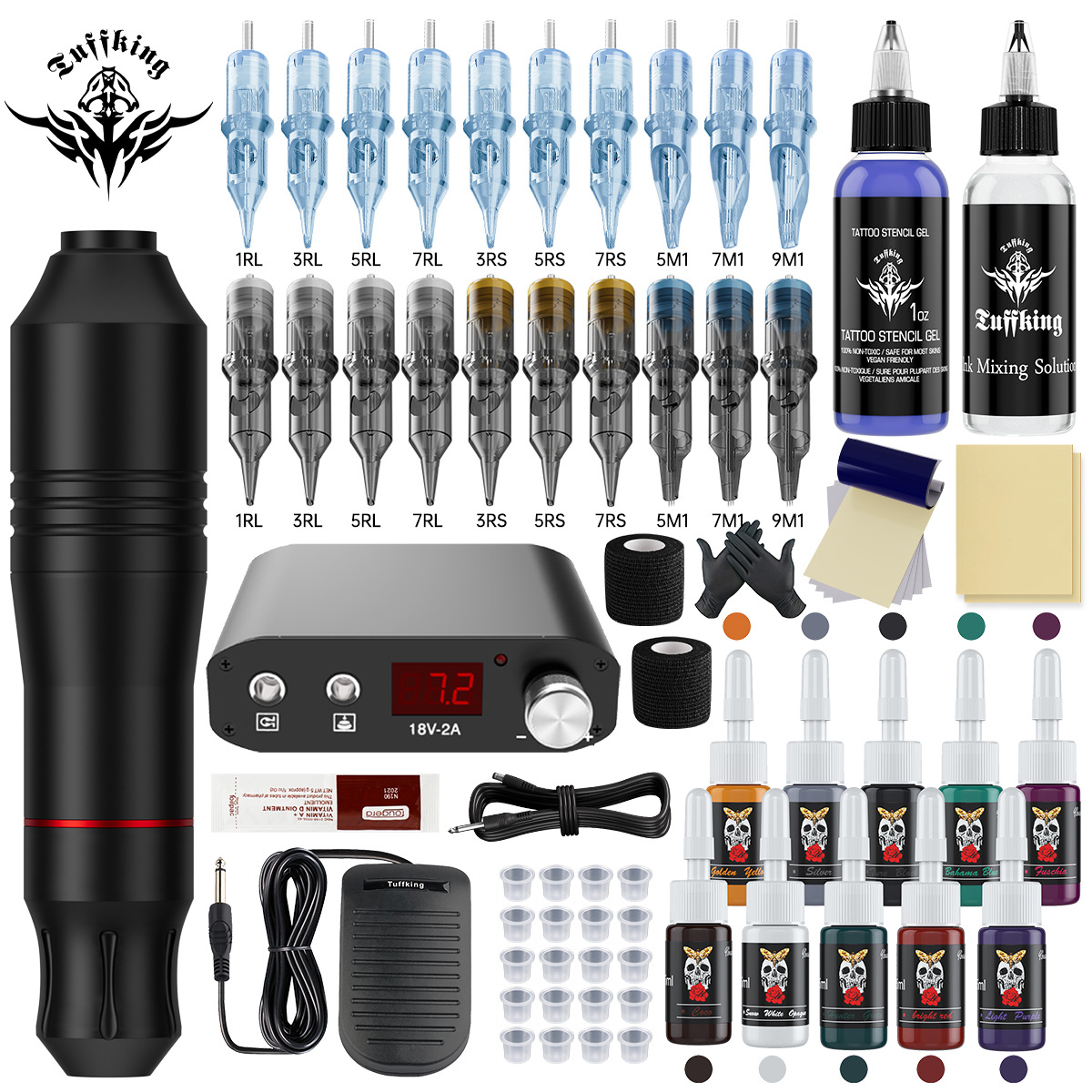 Traje de tatuaje transfronterizo equipo principiante conjunto completo línea de corte niebla tatuaje herramienta máquina de tatuaje traje ventas directas de fábrica