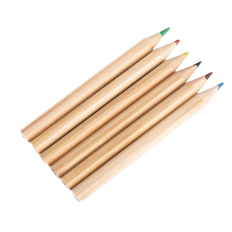 6 色ショートミニカラー鉛セットクラフト紙箱入りマルチカラー組み合わせ木製カラーペン子供の絵画鉛筆|undefined