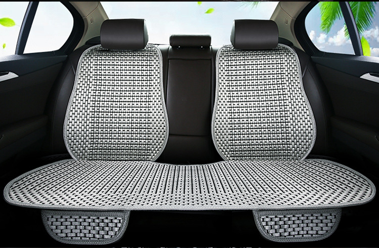 Cross-border foreign trade three-piece car seat cushion summer ice silk seat cushion four seasons main co-pilot rear seat cover