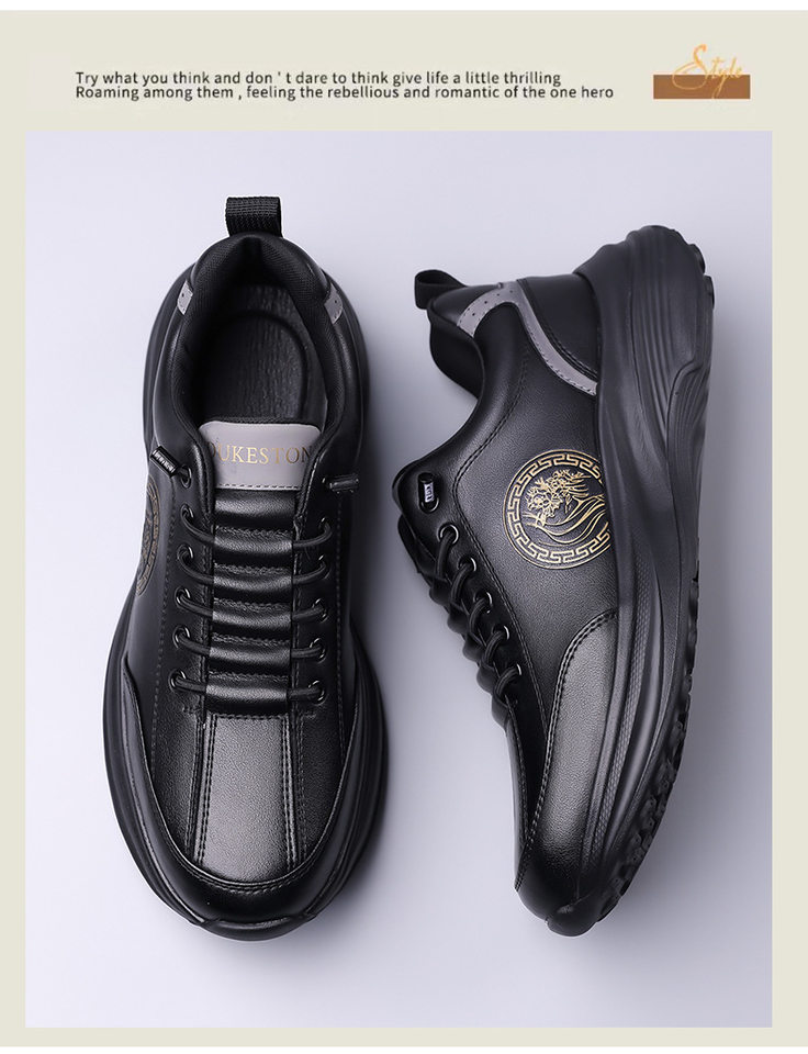 Giày thể thao nam da lộn nhẹ đế mềm mặt mềm, giày sneaker chạy bộ ngoài trời gót 3-5 cm — h6608 trắng, h6608 đen chi tiết 7