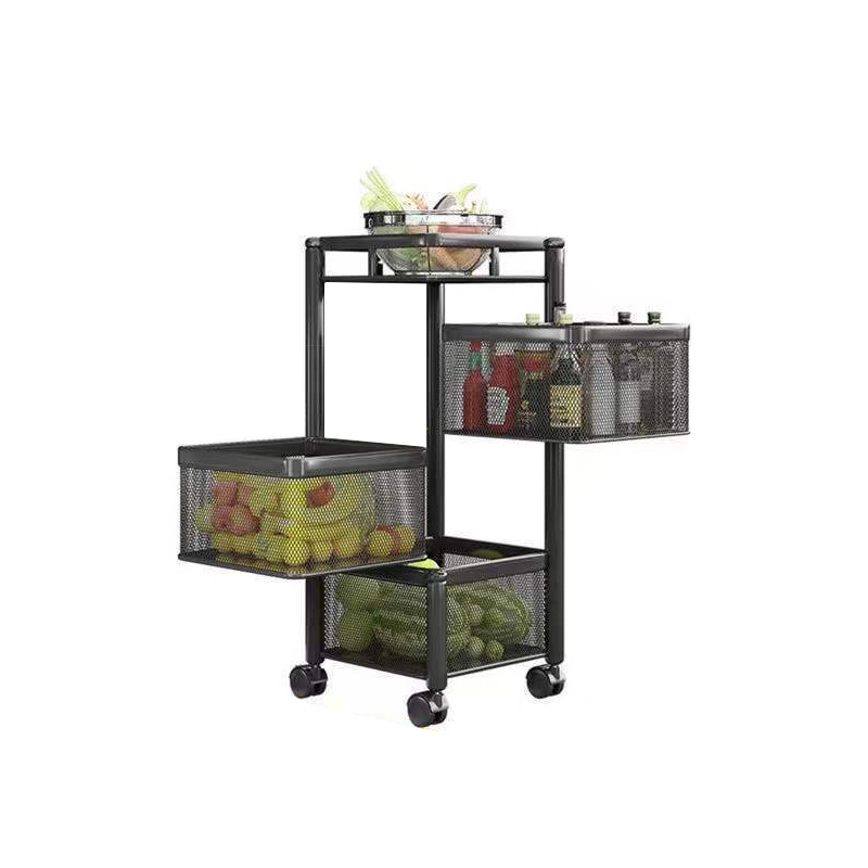 Kitchen Box storage rack floor-standing multi-layer storage rack installation-free rotating storage rack fruit and vegetable snack rack