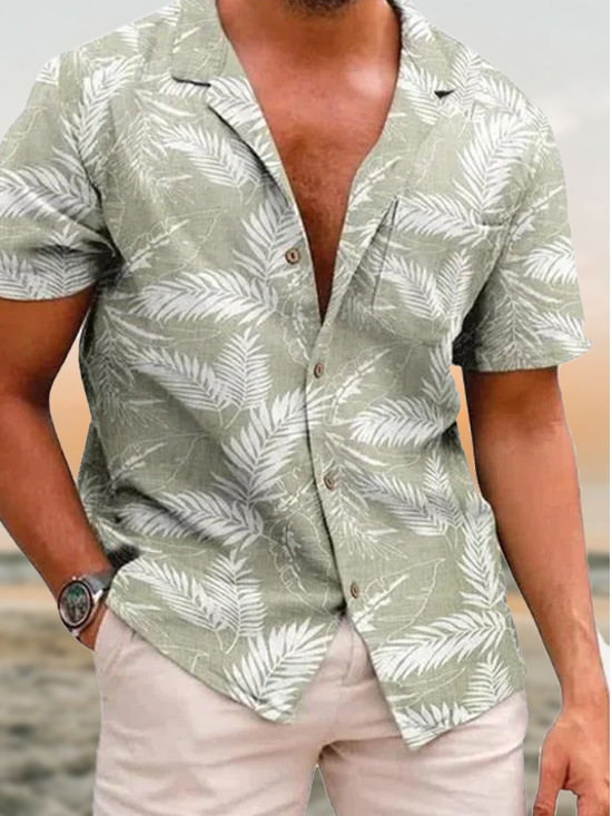 Trend de moda para hombres transfronterizos Camisa de manga corta hawaiana Camisa estampada digital 3D Transfronteriza Amazon