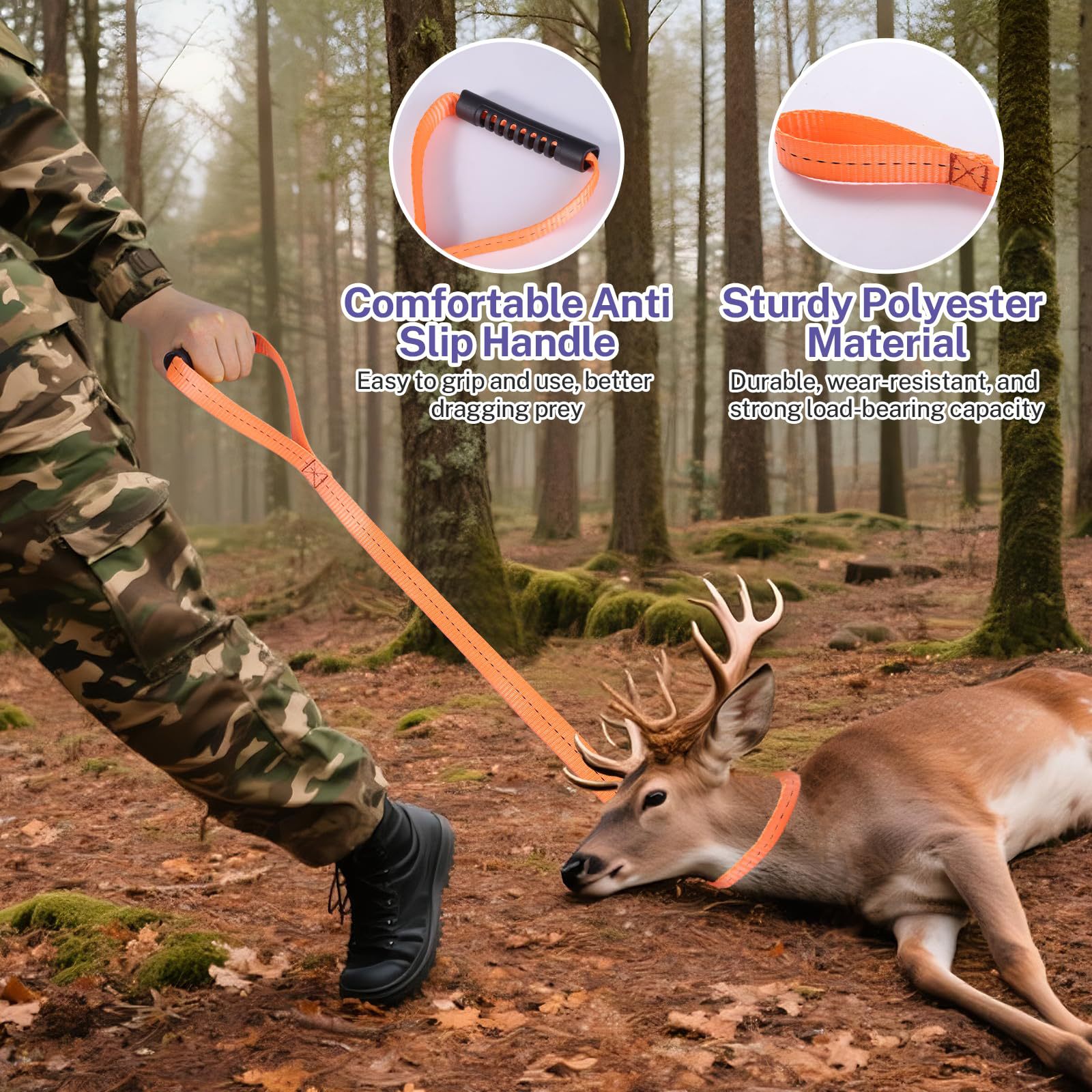 2.5cm wide orange with reflective thread 1 piece