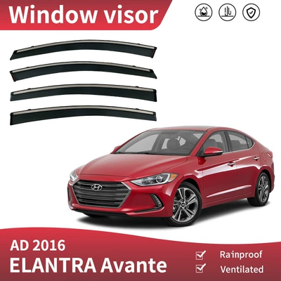 Rain shield — Hyundai Elantra, Yuedong, Langdong - standard-packing-without-logo-elantra-elantra-leads-mk6-ad-2016-pc-to-silver-bright-window-rain-shield