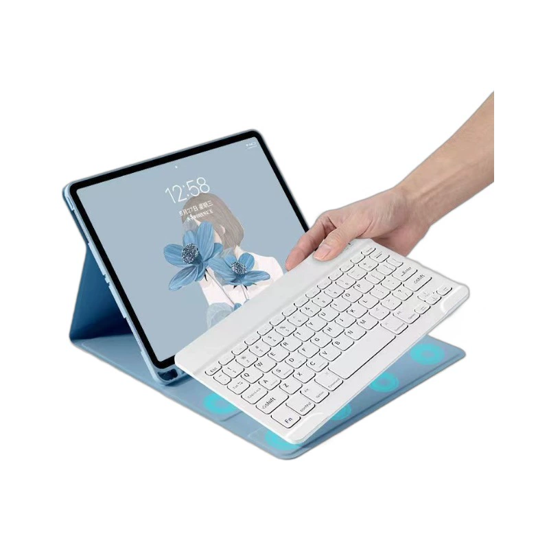 Совместимый беспроводной клавиатуры без звука iPad Air 6, защитный набор для iPad Air 11 с Brut