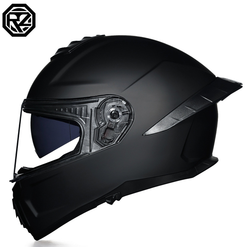 Casco de Motocicleta Certificado ORZ3c para Hombre y Mujer, Casco Integral de Doble Lente, Alerón Trasero Personalizado de Verano, Estilo Semi-Integral con Bluetooth