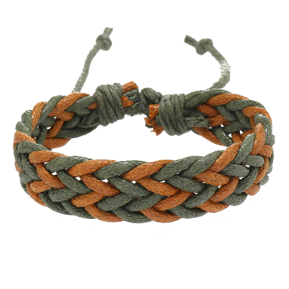 10g Weight Drawstring Bracelets Classification Leather Rope Chain Material 1 Piece Quantity Daily Occasion cotton and linen Material Rhombus Pattern Men's Gender Handmade Design Retro Style Retro Rhombus Cotton And Linen Handmade Men's Drawstring Bracelets Men Cord & Leather Bracelets 2