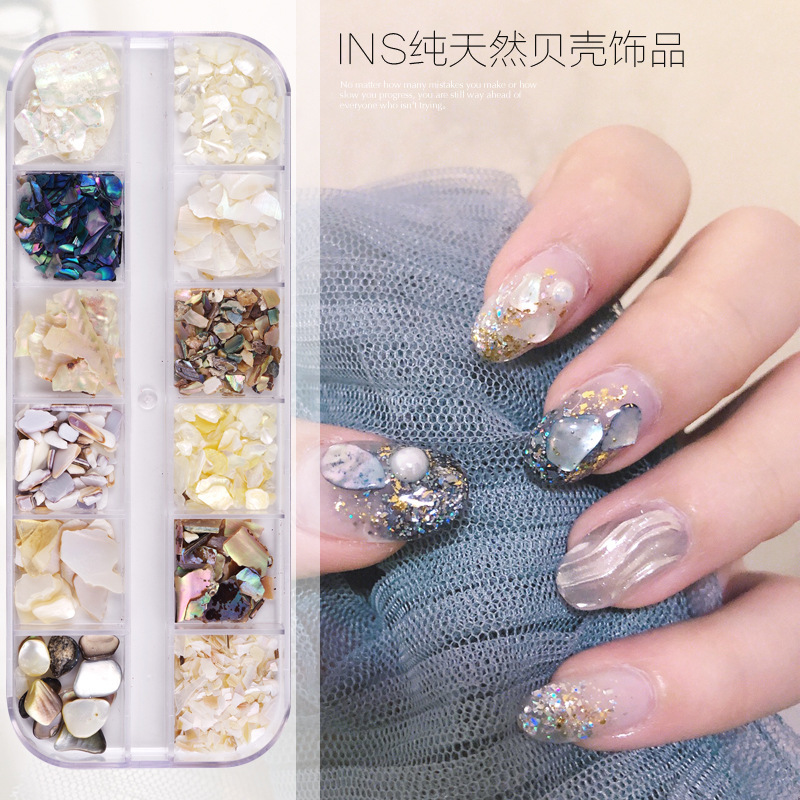 Japanese-Style Joujou Same Style Internet Celebrity Nail Art Natural Shell Pieces Abalone Pieces Thick High-Gloss Nail Decoration Set Japanese-Style Joujou Same Style Internet Celebrity Nail Art Natural Shell Pieces Abalone Pieces Thick High-Gloss Nail Decoration Set