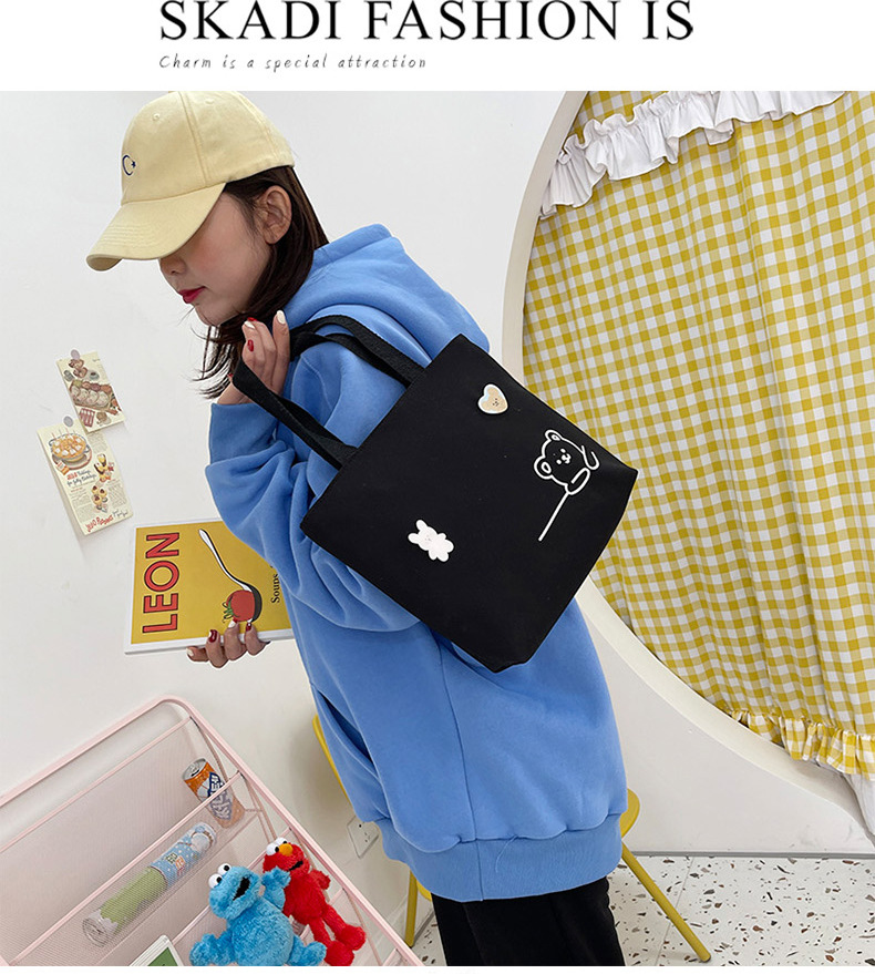 2022 New Japanese-style ins fresh and clean shopping storage bags, lunch boxes, bento bags, girls' handbags, canvas bags undefined
