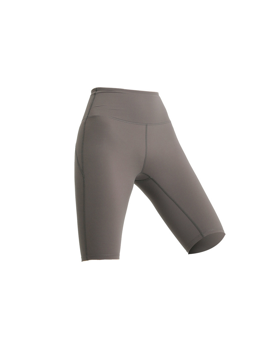 Pantalones de yoga transfronterizos europeos y americanos de cintura alta con efecto levanta glúteos y bolsillos para mujer, shorts deportivos elásticos transpirables de secado rápido y ajuste ceñido.